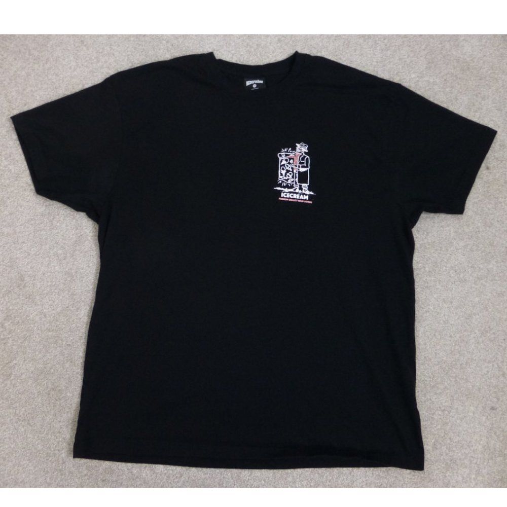 Ice Cream Black T-Shirt "Premium Quality Cold Goods. We'll Come to You" Graphic - Picture 2 of 9